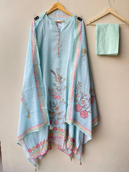 Pure linen printed unstitched ladies suit Rc18911