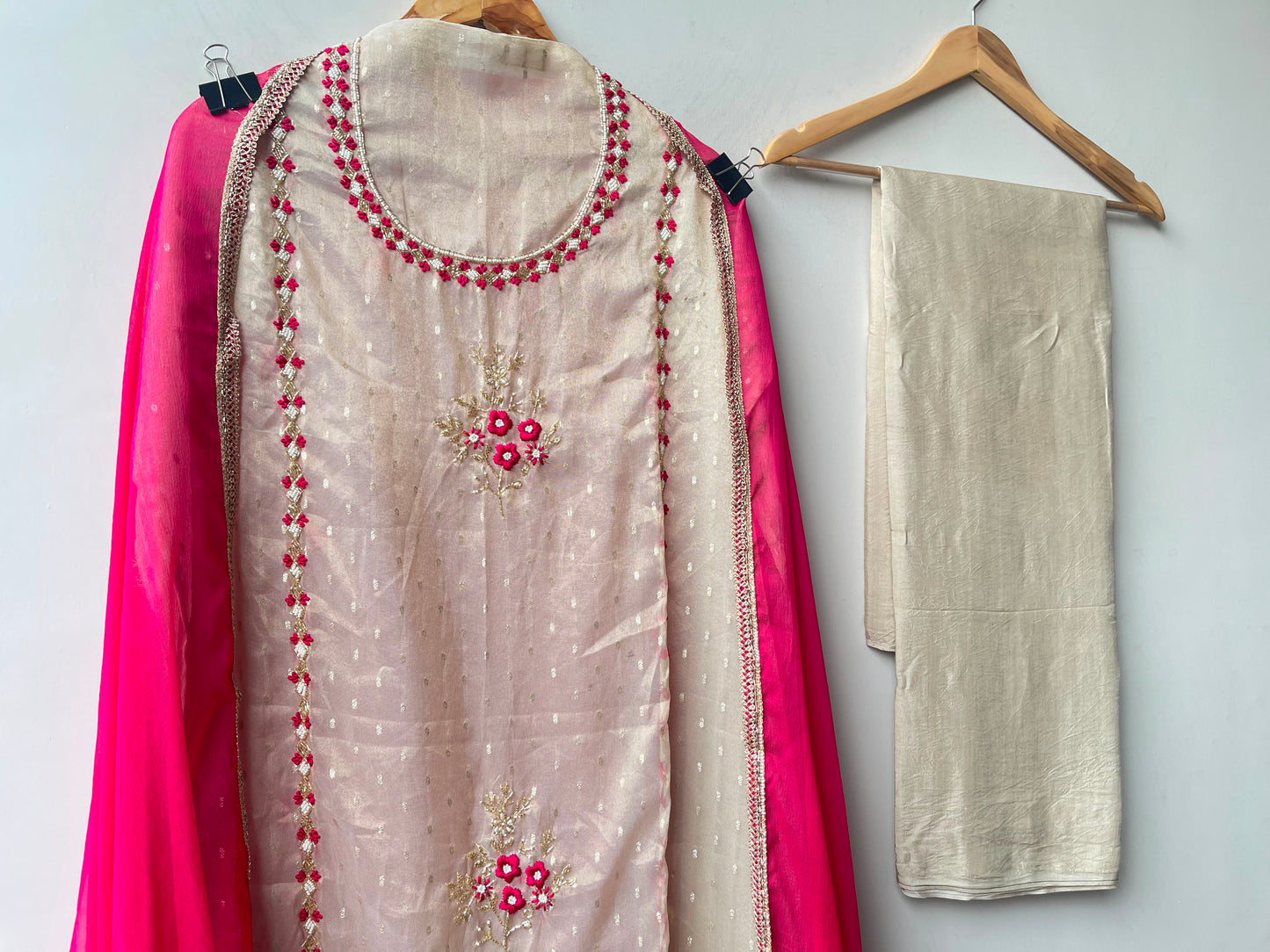 Shimmer organza unstitched ladies suit Rc19132