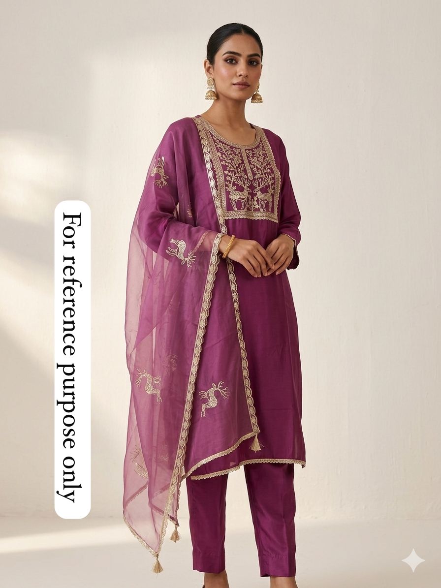 Satin silk unstitched ladies suit Rc18932