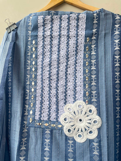 Self cotton weaving ladies  unstitched suit Rc19028