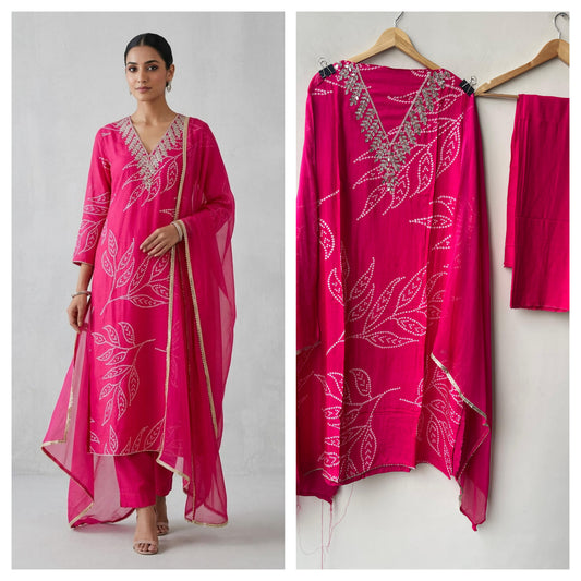 Muslin baandni printed unstitched ladies suit