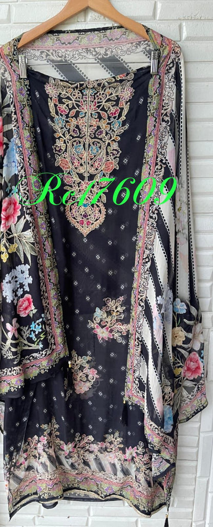 Organza unstitched ladies suit Rc17609