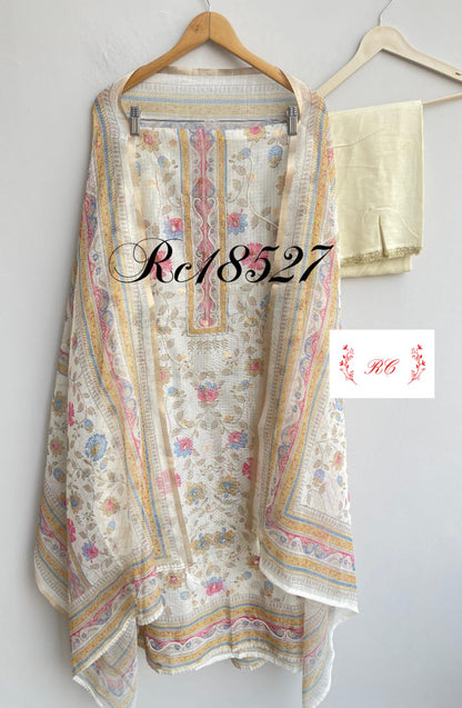 Soft banarasi kota doriya unstitched ladies suit Rc18527