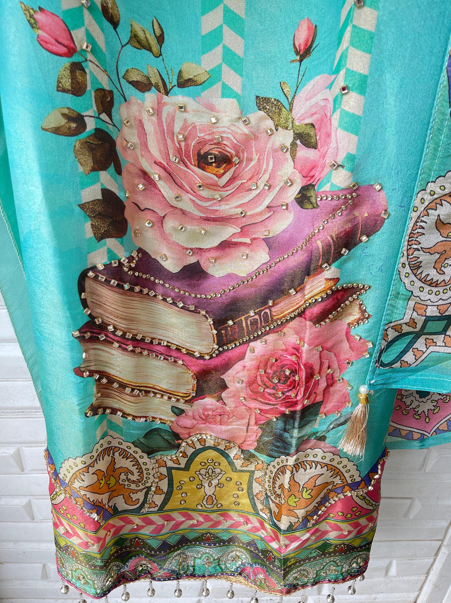 Shimmer silk unstitched ladies suit Rc17665