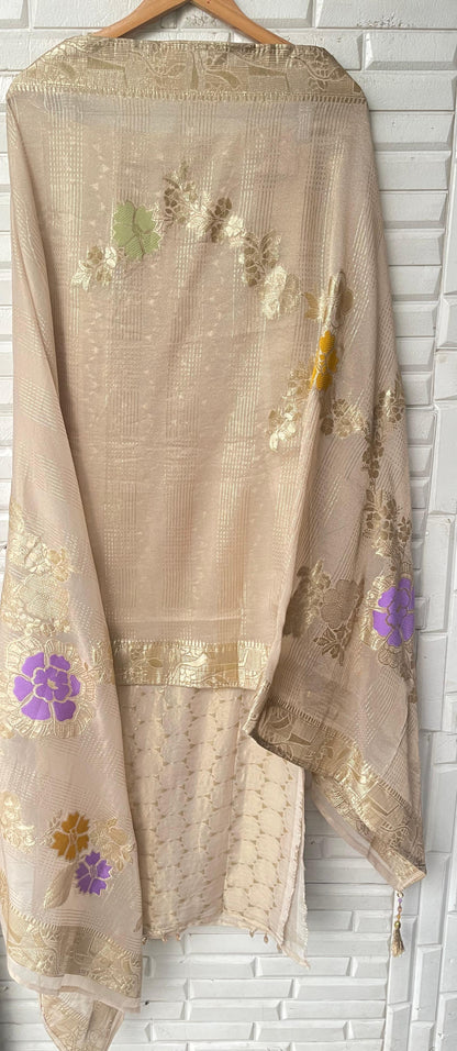 Banarasi shimmer silk unstitched ladies suit Rc17761 (a)