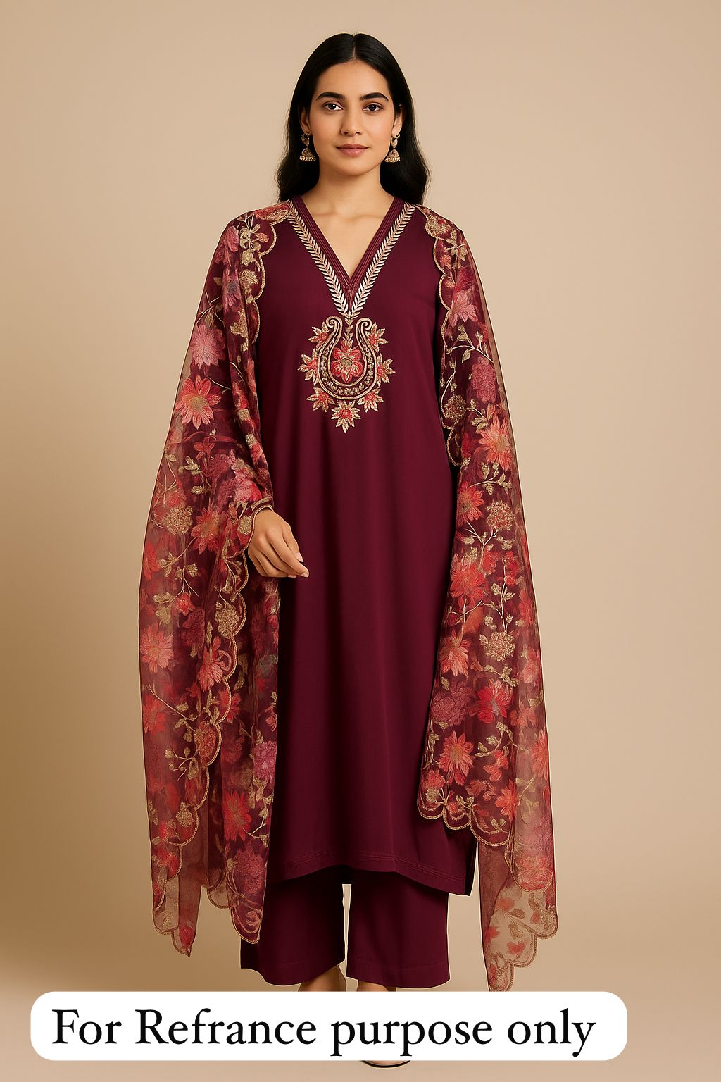 Crepe satin unstitched ladies suit Rc17681