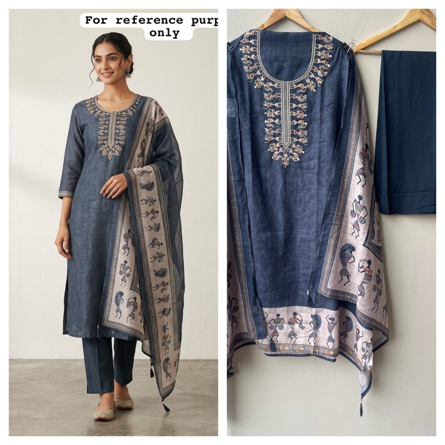 Mul chanderi printed ladies unstitched suit Rc19193