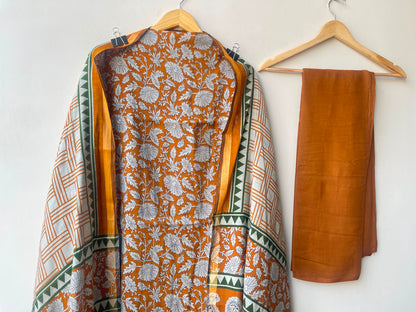 Mul chanderi maheshwari printed unstitched ladies suit Rc19005 (a)