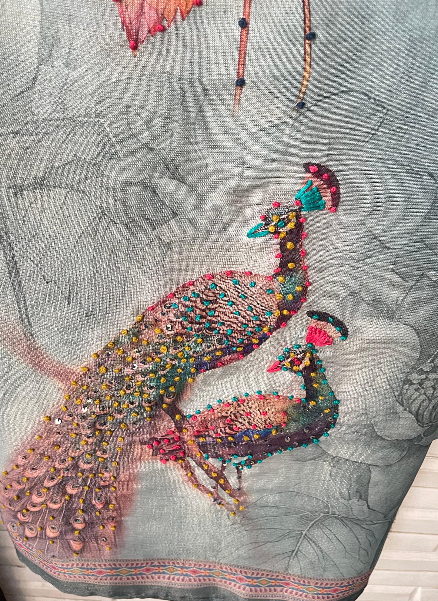 Self linen silk unstitched ladies suit Rc17835 (b)