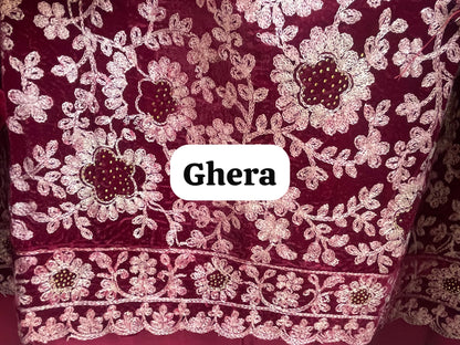 Resham embroidered unstitched velvet ladies suit Rc18838 (c)