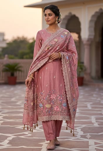 Crushed tissue shimmer ladies unstitched suit