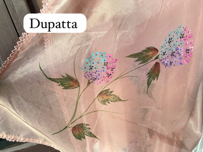 Shimmer silk organza unstitched ladies suit Rc17806