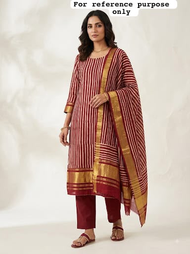 Cotton chanderi printed ladies unstitched suit Rc19265 (a)