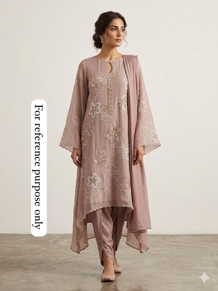 Pure shimmer crushed tissue unstitched ladies suit Rc18797