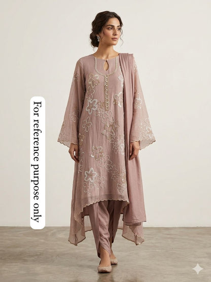 Pure shimmer crushed tissue unstitched ladies suit Rc18797