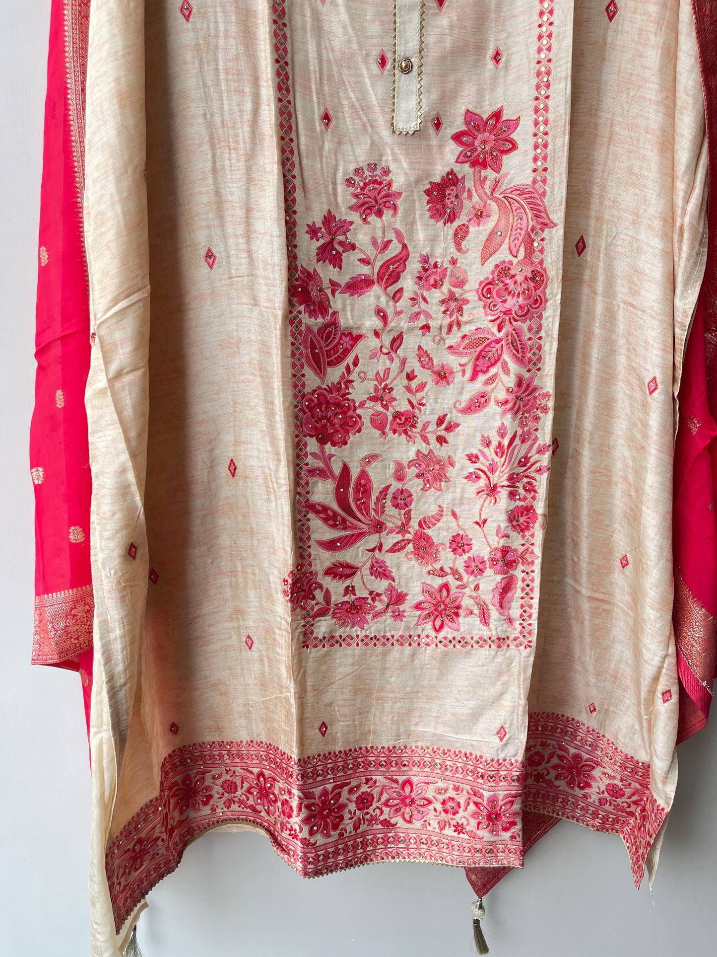 Banarasi self linen silk ladies unstitched suit Rc19325