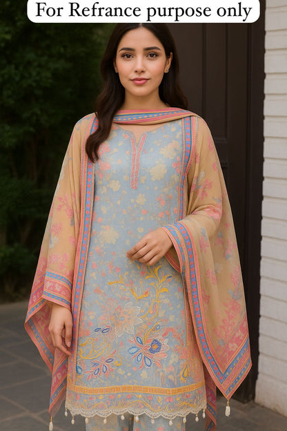 Organza unstitched ladies suit Rc17738