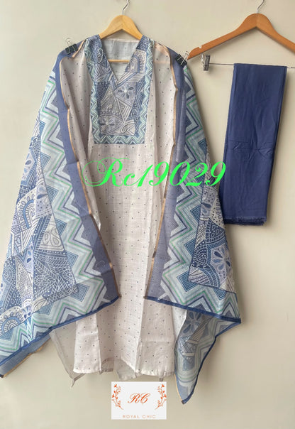 Linen printed unstitched ladies suit Rc19029