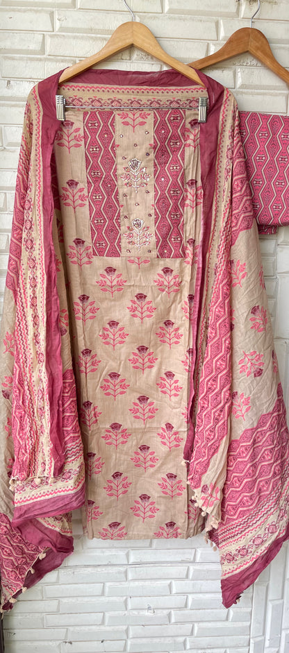 Cotton unstitched ladies suit Rc19289