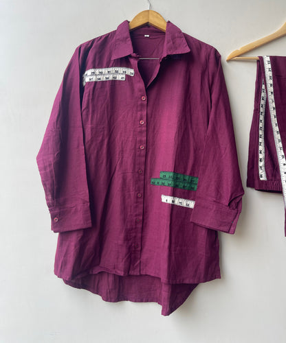 Soft linen cotton stitched ladies coord set Rc19089
