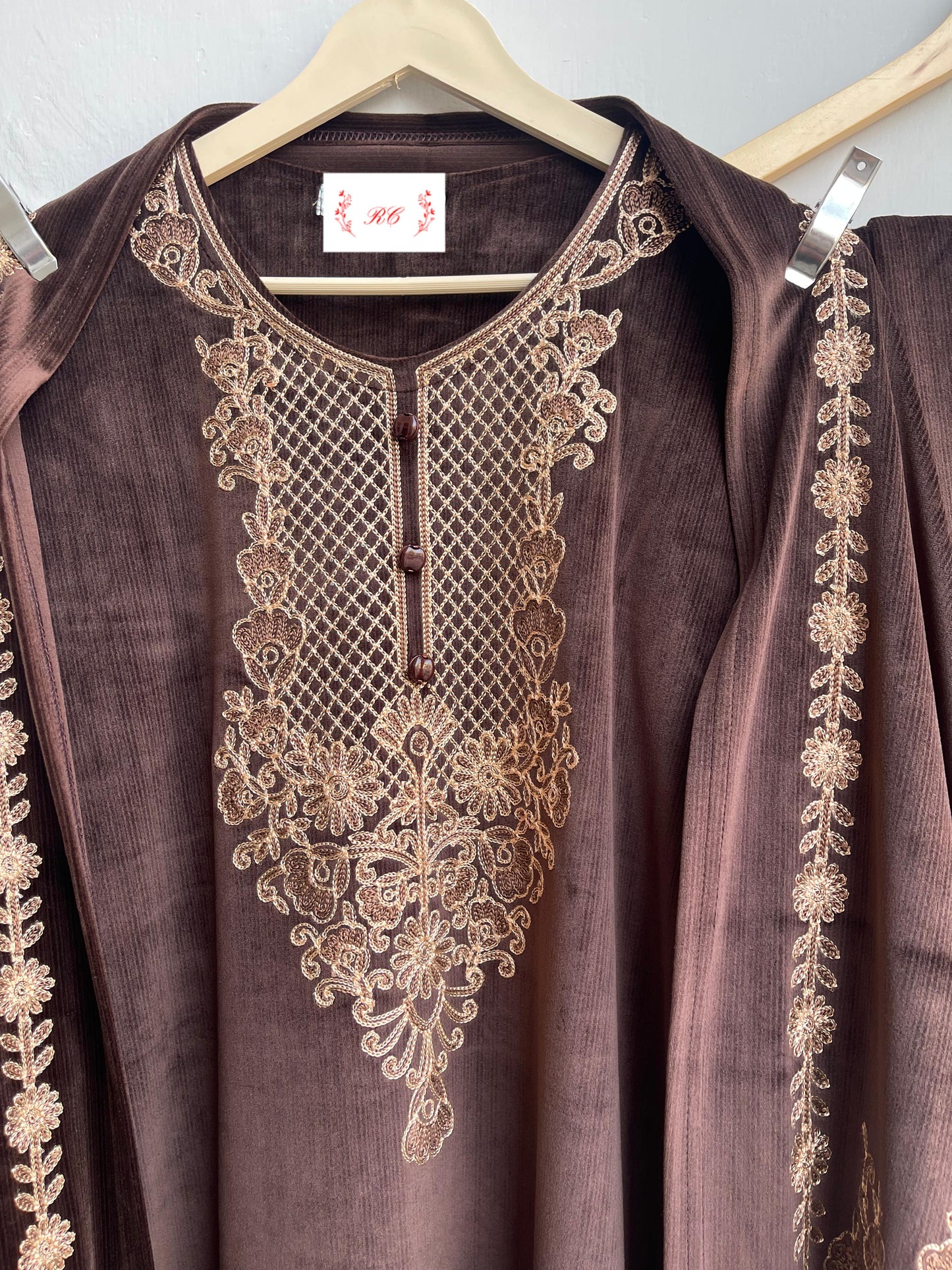 Micra velvet embroidered readymade ladies winter coord set Rc18800