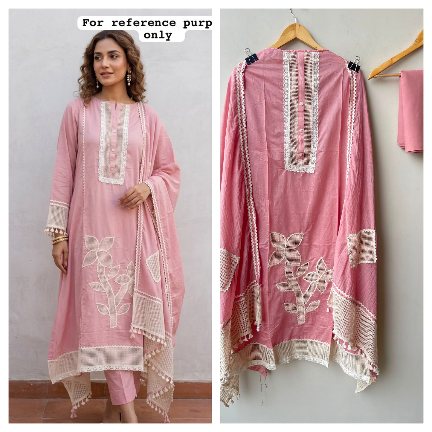 Mul chanderi applique work unstitched ladies suit Rc19172 (a)