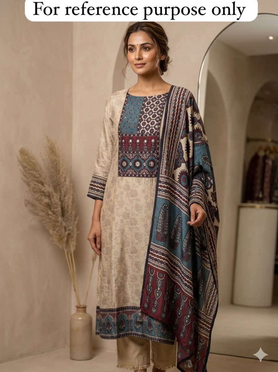 Self muslin unstitched ladies suit Rc18504