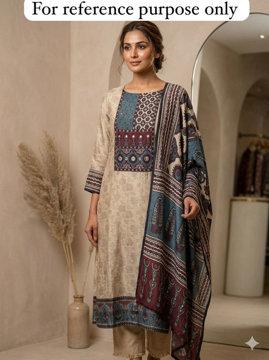 Self muslin unstitched ladies suit Rc18504