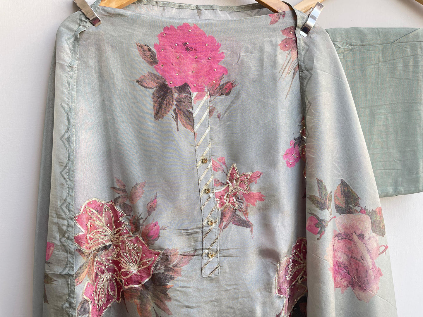 Shimmer silk unstitched ladies suit Rc17911