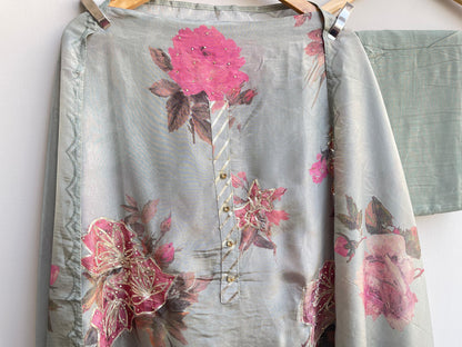 Shimmer silk unstitched ladies suit Rc17911