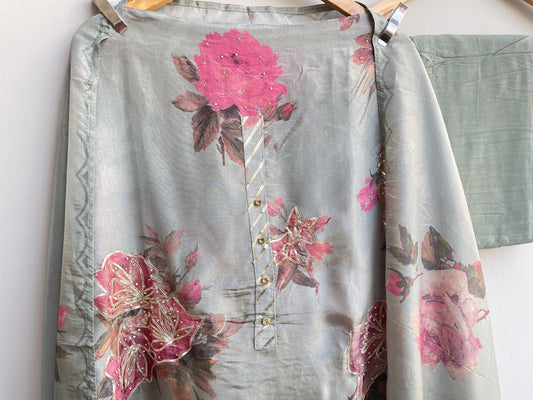 Shimmer silk unstitched ladies suit Rc17911