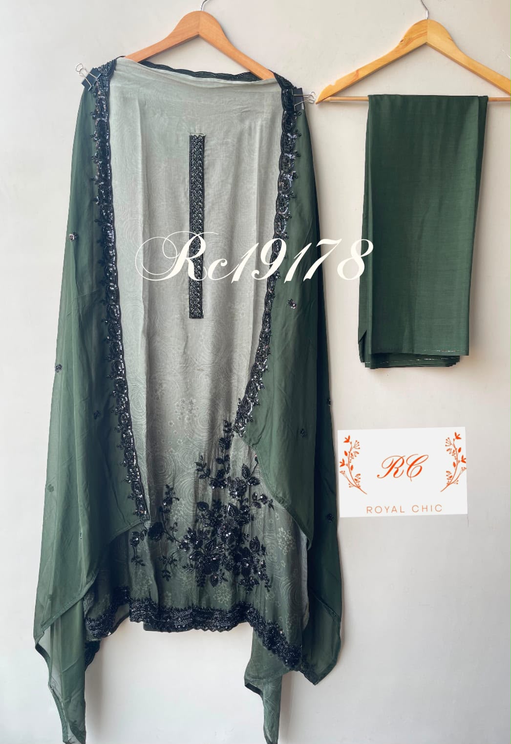 Fine self organza print shaded unstitched ladies suit Rc19178 (b)