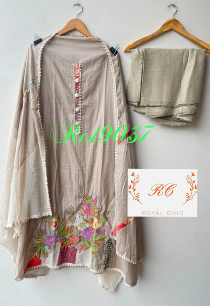 Mul cotton fabric unstitched ladies suit Rc19037