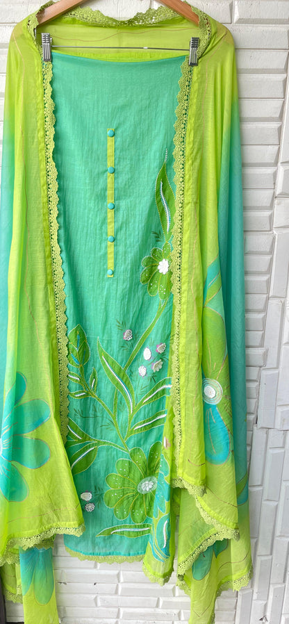Mul chanderi unstitched ladies suit Rc17363