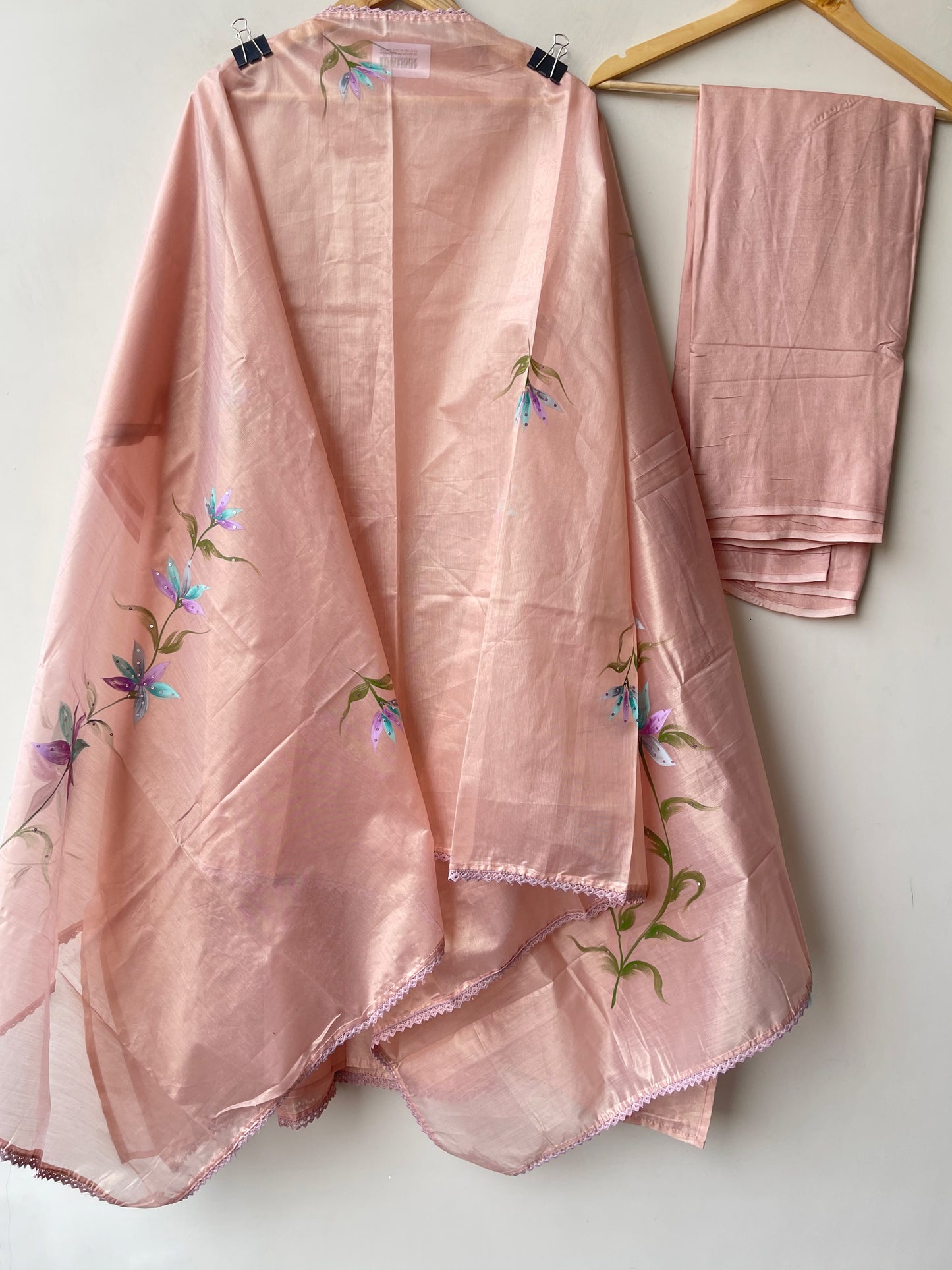 Shimmer Silk Brush Painted Elegant Unstitched Suit Set