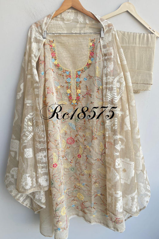 Mul chanderi unstitched ladies suit Rc18575