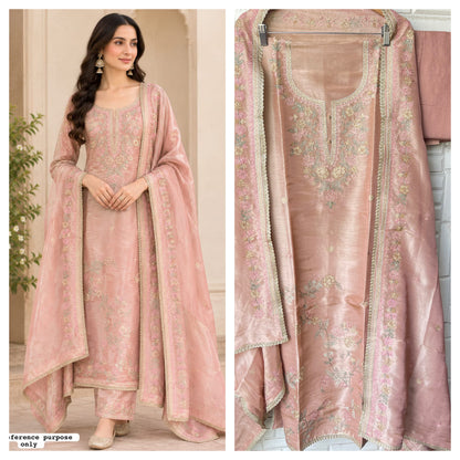 Premium Shimmer Silk Designer 3 pcs Unstitched Suit Set