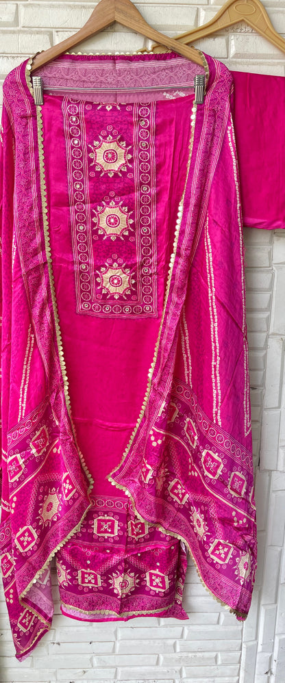 Gajji silk unstitched ladies suit  Rc19288