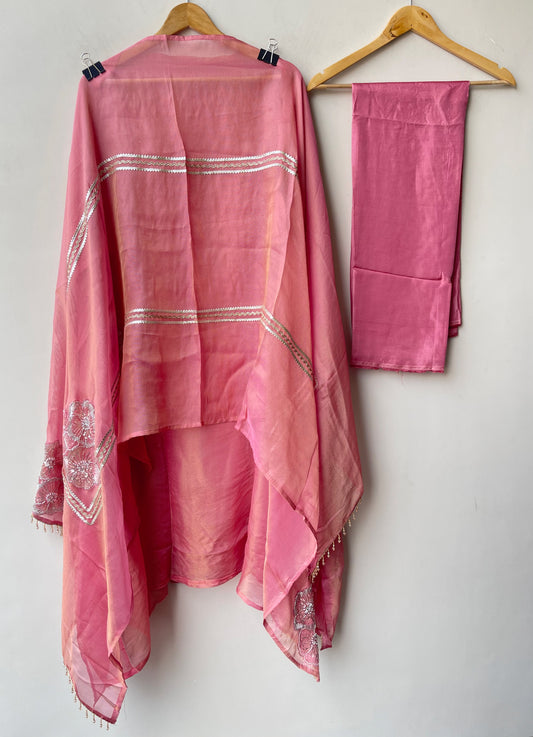 Two Stunning Options ladies Shimmer Organza Silk Unstitched Suit Sets