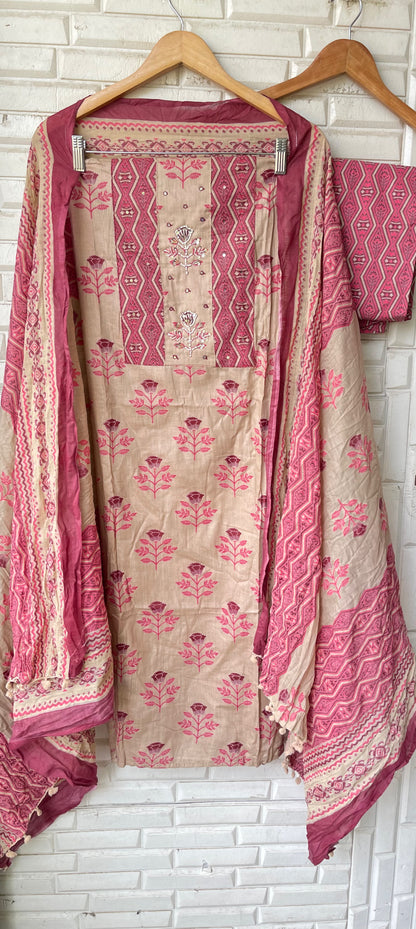 Cotton unstitched ladies suit Rc19289