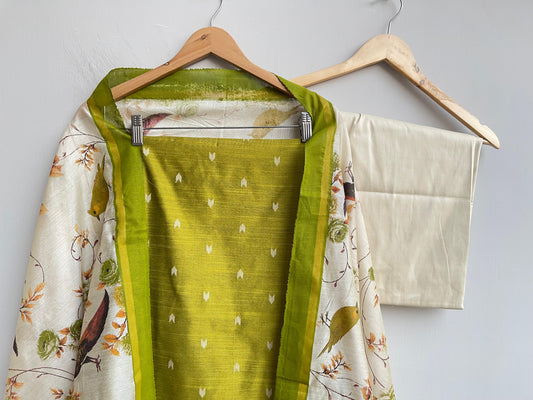 Cotton silk weaved unstitched ladies suit Rc18392