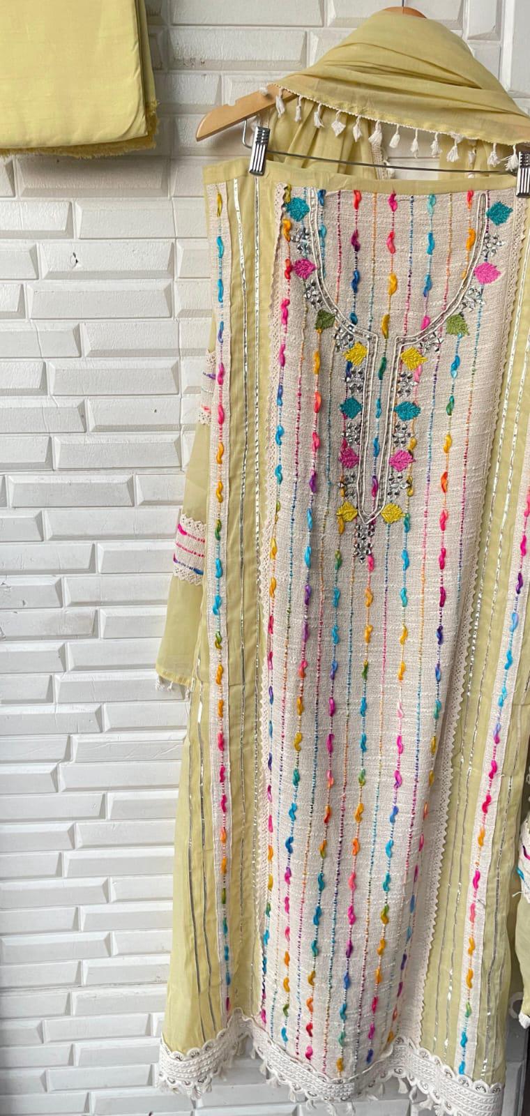 Mul Chanderi Unstitched Ladies suit Rc 17092 (a)