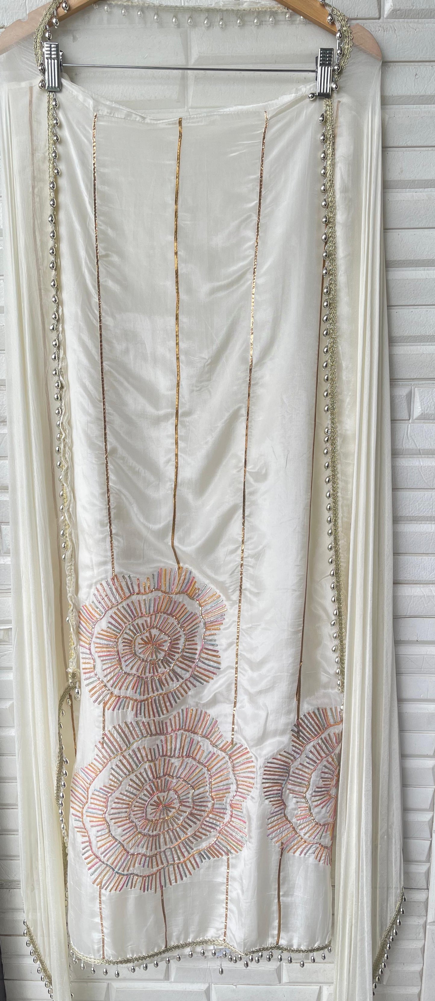 Glass organza unstitched ladies suit Rc17531