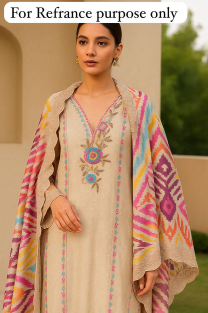 Banarasi shimmer organza unstitched ladies suit Rc17683