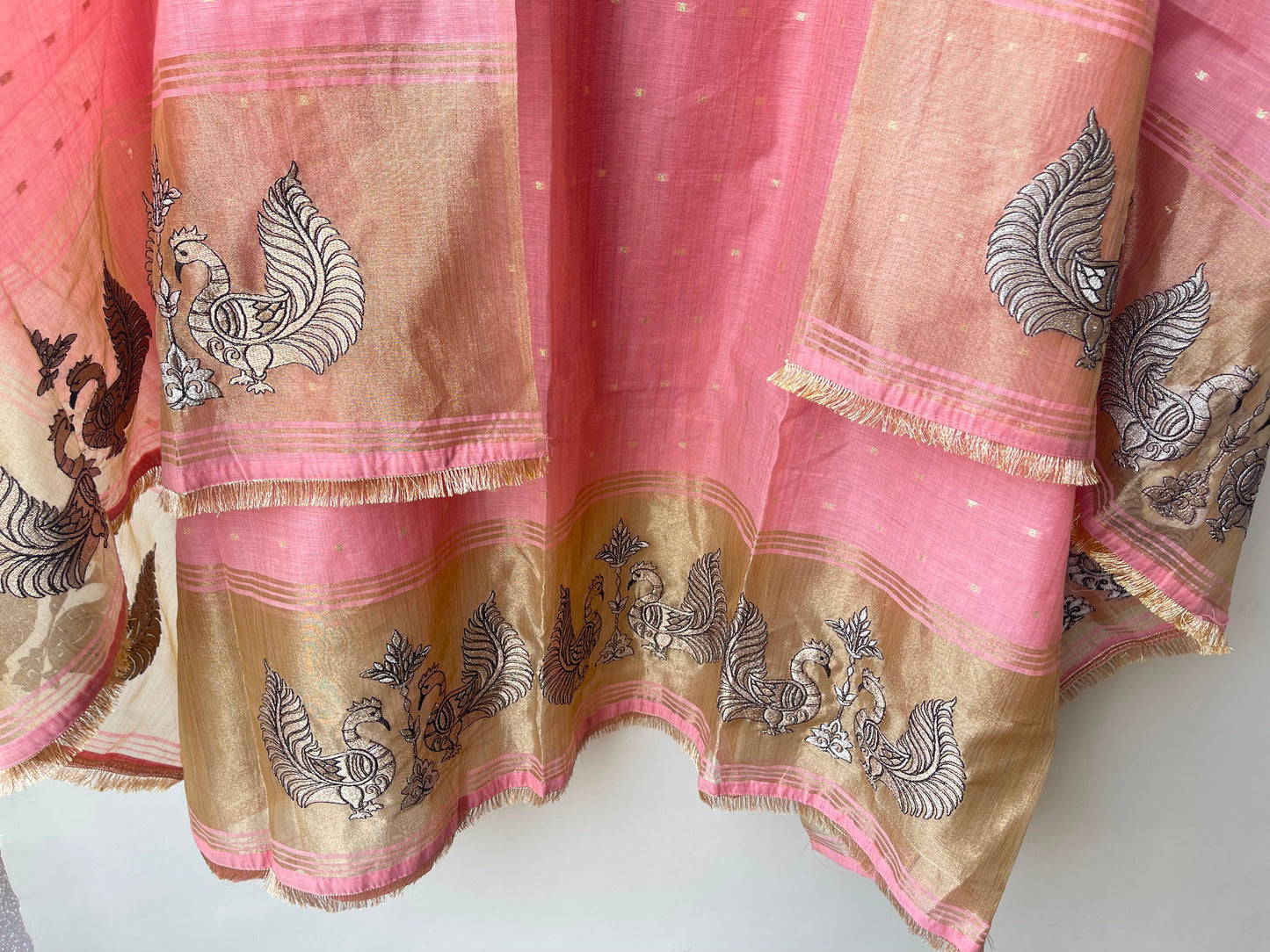 Self Banarasi mul chanderi unstitched ladies suit Rc19067 (b)