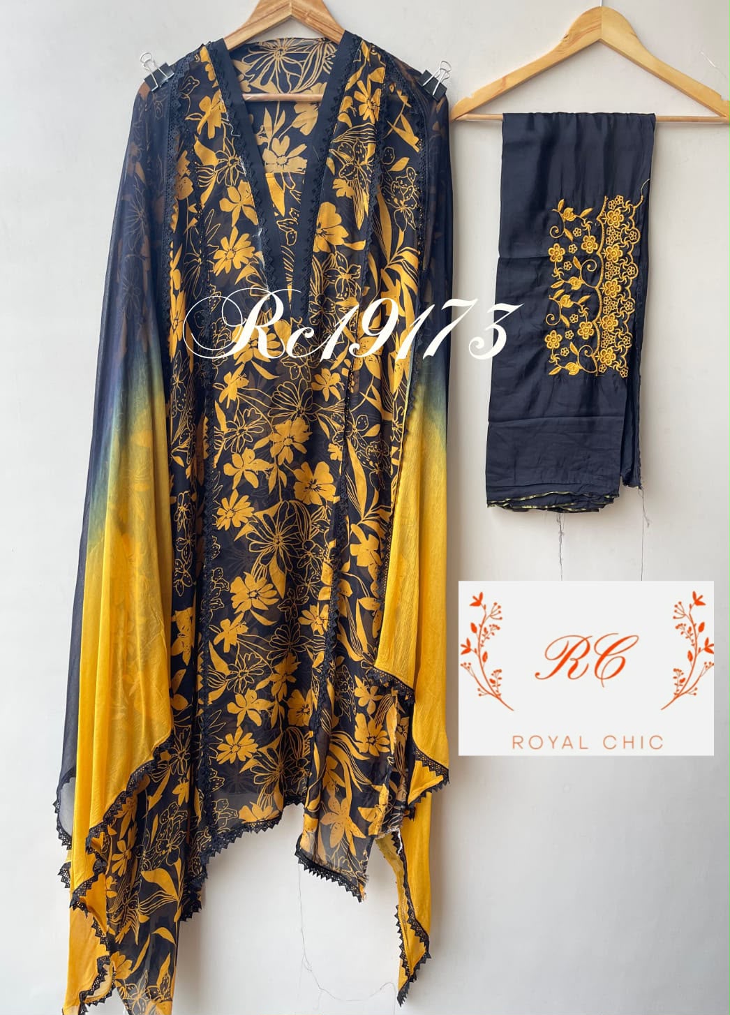 Organza Tuile printed ladies unstitched suit Rc19173