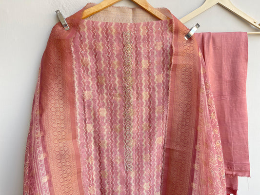 Banarasi shimmer linen unstitched ladies suit Rc18447 (b)