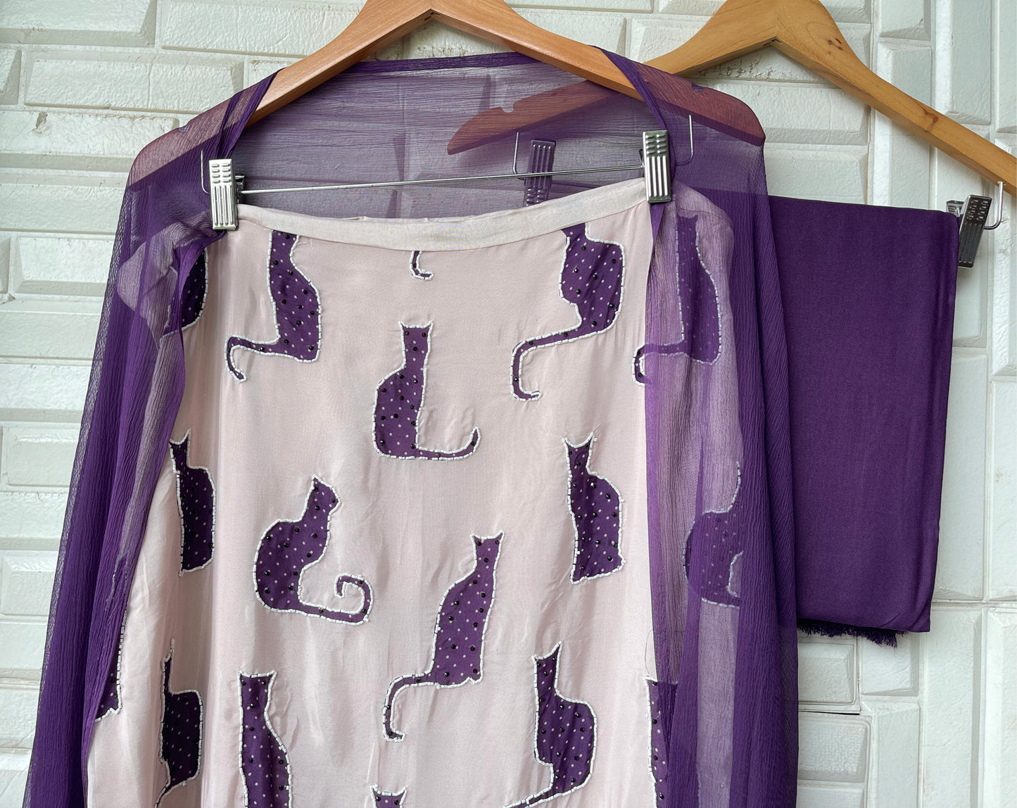 Organza crepe unstitched ladies suit Rc17481