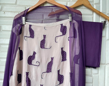 Organza crepe unstitched ladies suit Rc17481