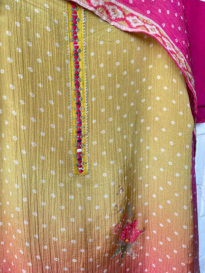 Crushed shimmer tissue unstitched ladies suit Rc17777 (b)